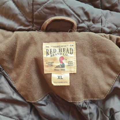 Brown Hooded and Quilted Workwear Jacket