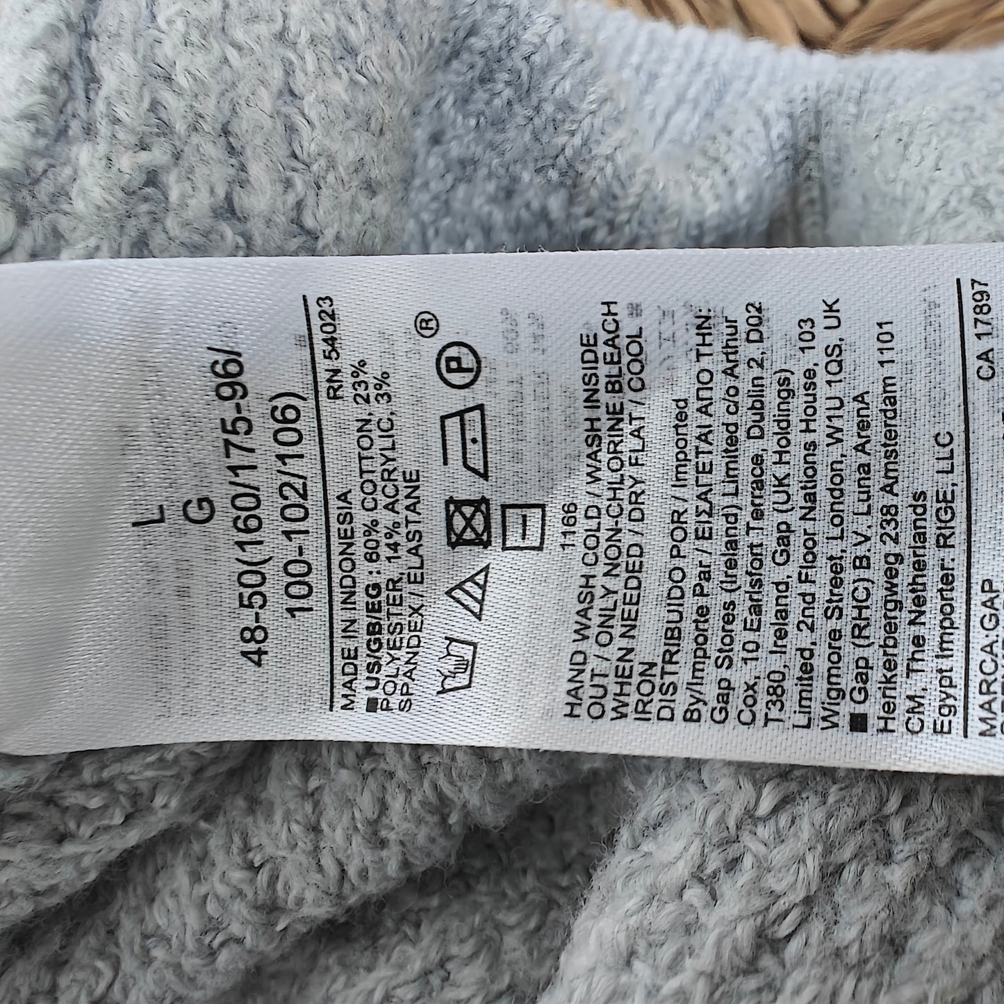 Gray Waffle-Knit Crewneck Sweater