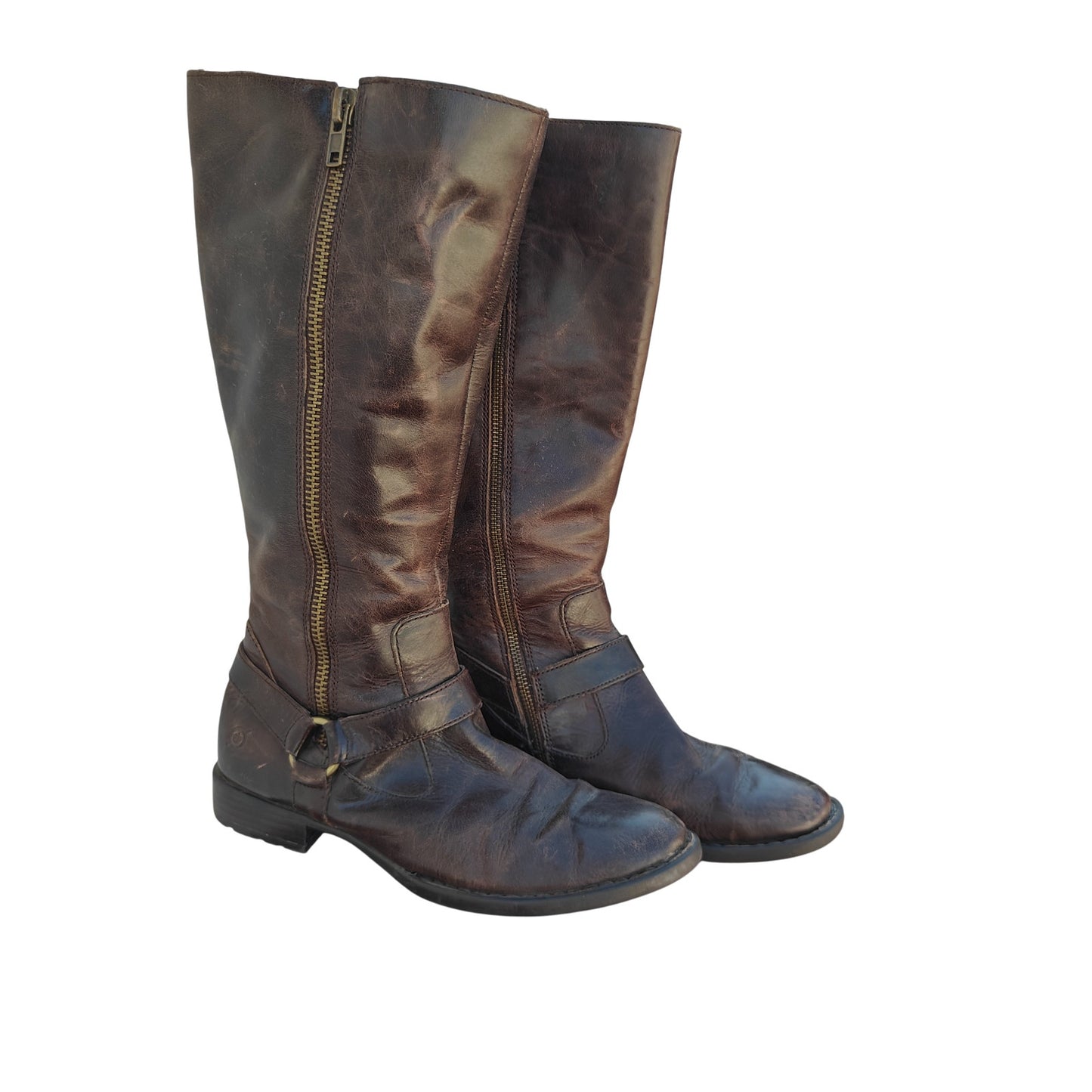 Brown Leather Tall Riding Boots
