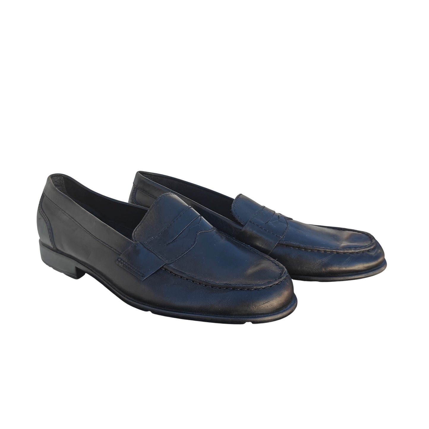 Black Leather Penny Loafers