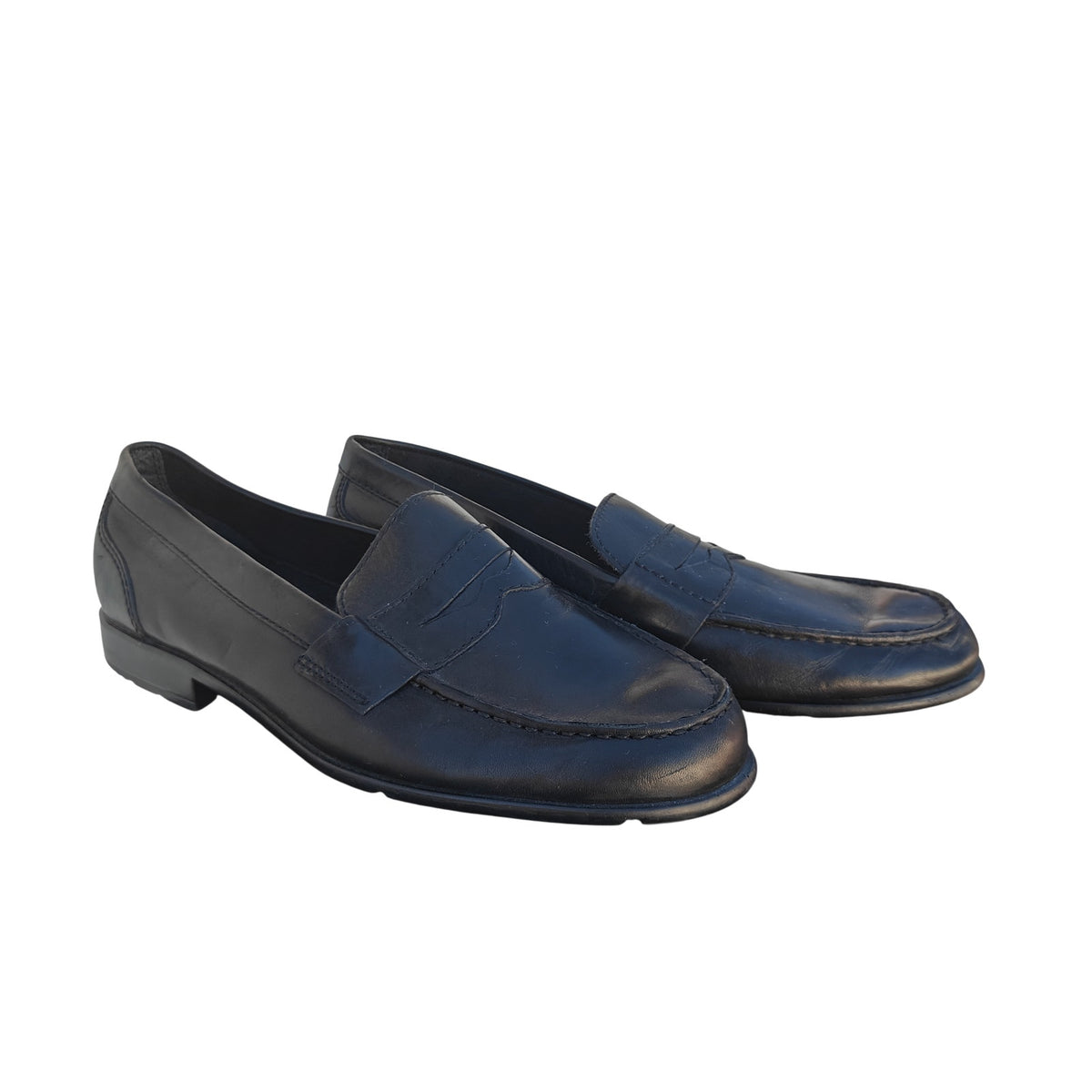 Black Leather Penny Loafers