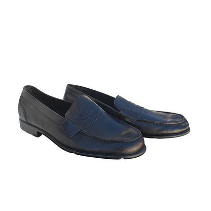Black Leather Penny Loafers