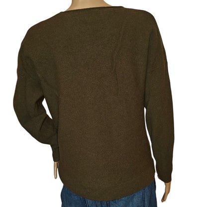 Olive Green Merino Wool Blend Sweater