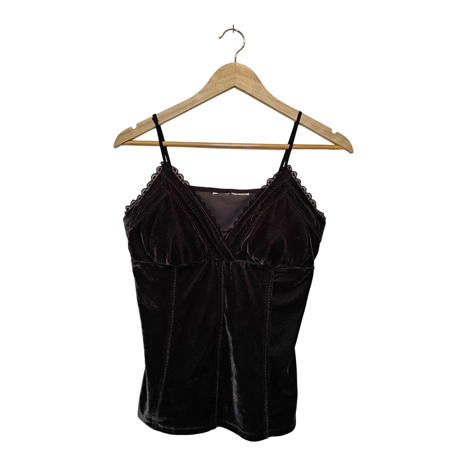 Gray Velvet Lace Trim Camisole
