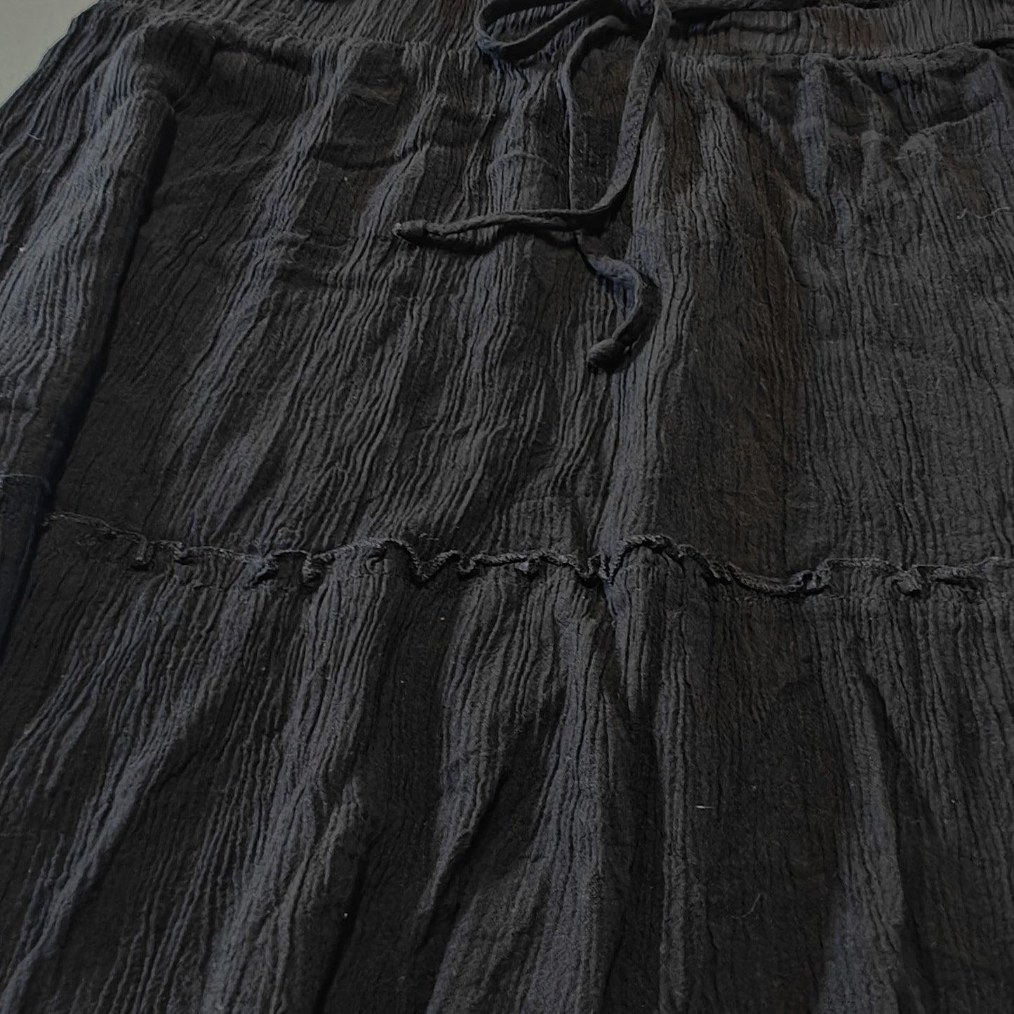 Black Tiered Mini Skirt
