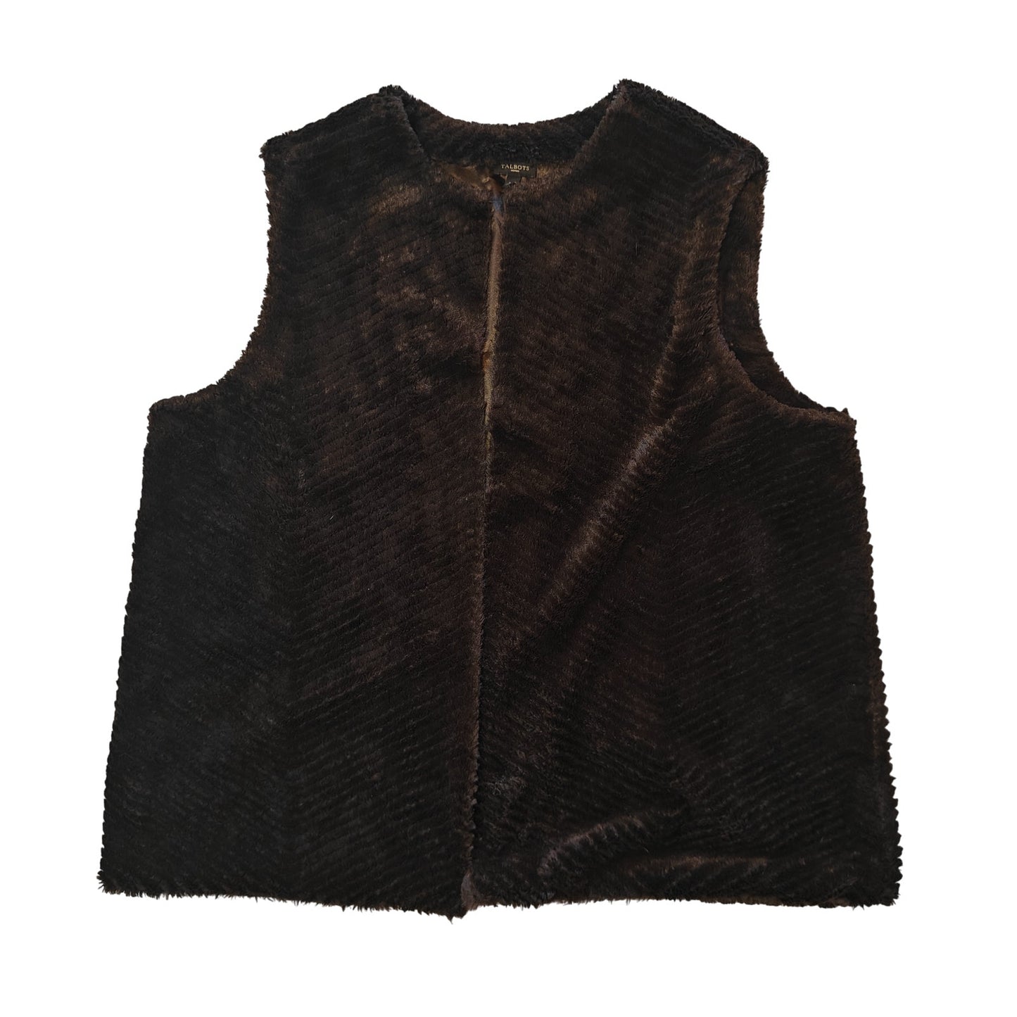 Brown Plus Faux Fur Vest
