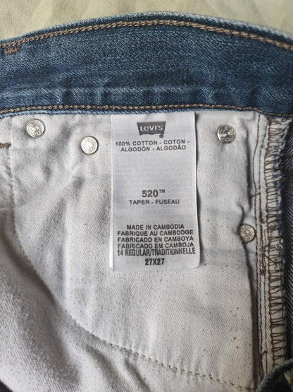 Medium Wash 520 Tapered Blue Jeans