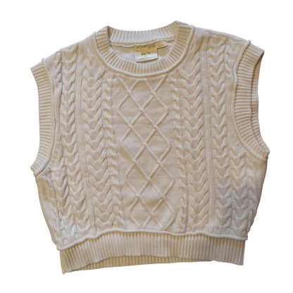 Cream Cable Knit Sweater Vest