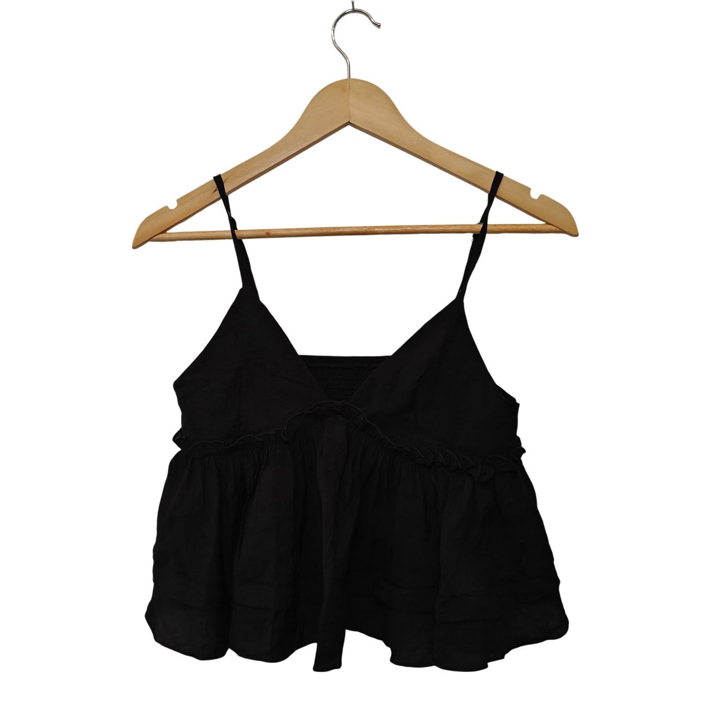 Black Ruffle Babydoll Cami Top