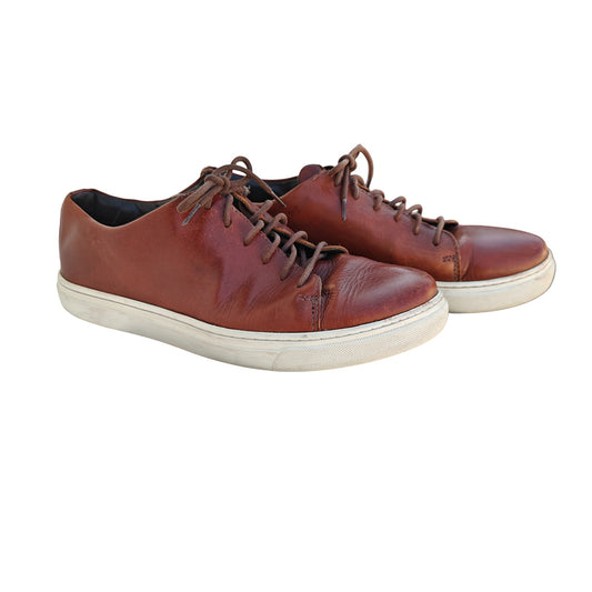 Zander Brown Leather Low Top Sneakers