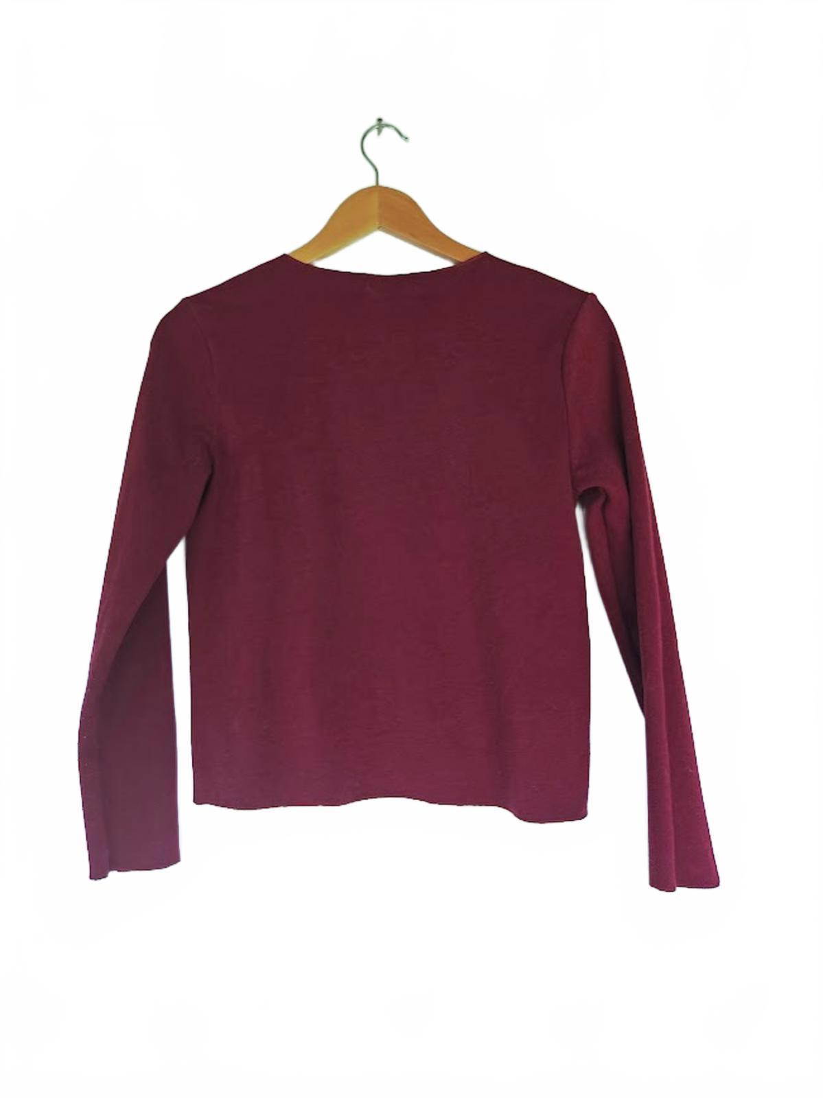 Burgundy Graphic Sweater with Kawaii Bunny