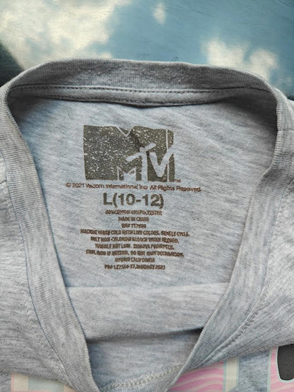 Heather Gray MTV Graphic Crop Tee