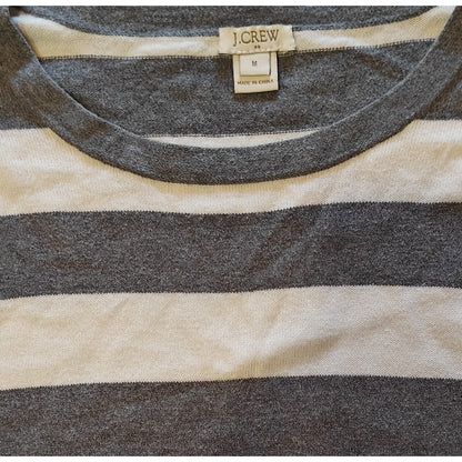 Gray and Ivory Stripe Long-Sleeve Tee
