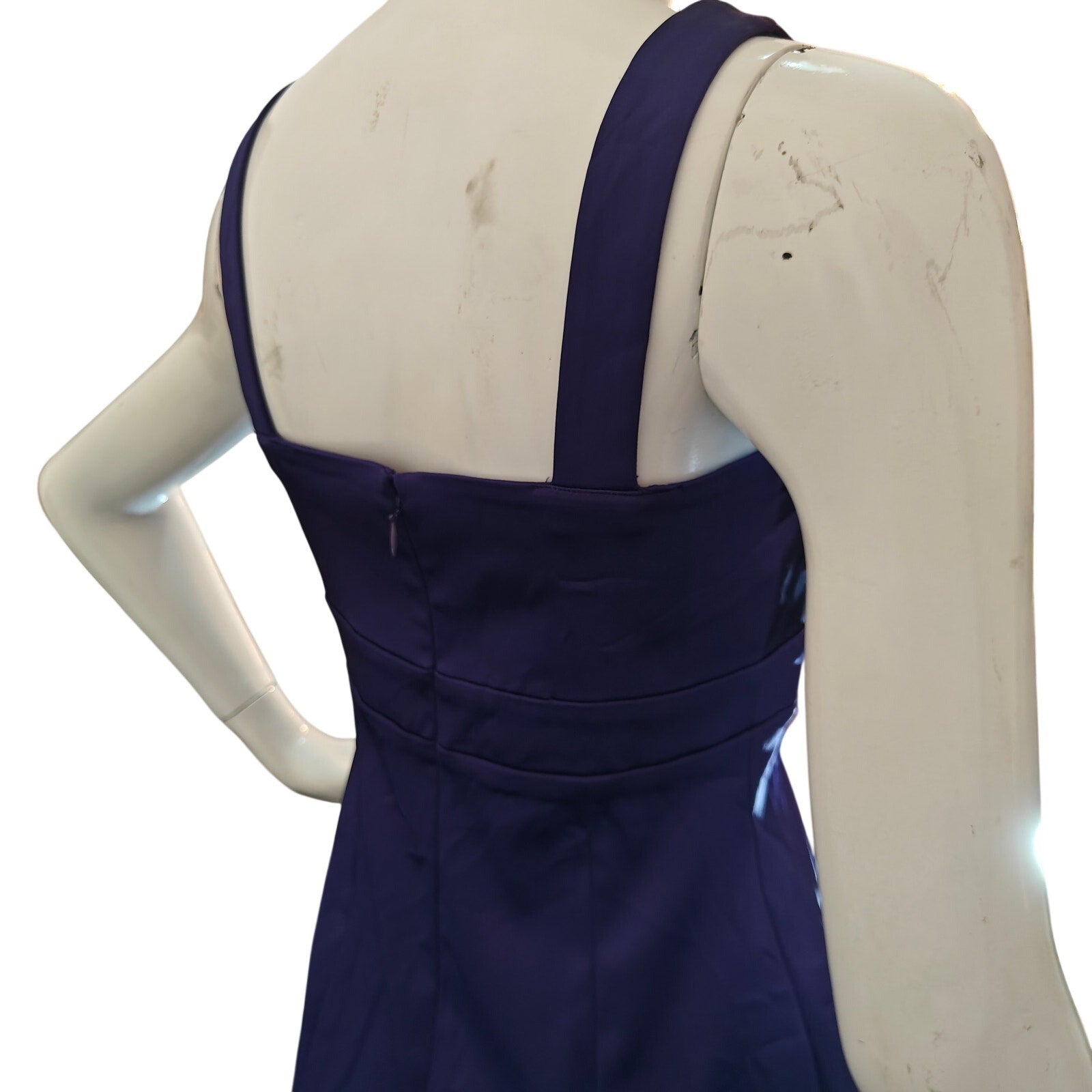 Purple Sheath Dress With Pleated Bodice