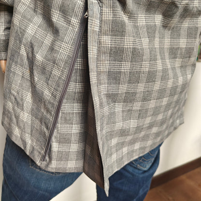 Gray Plaid Softshell Equestrian Field Jacket