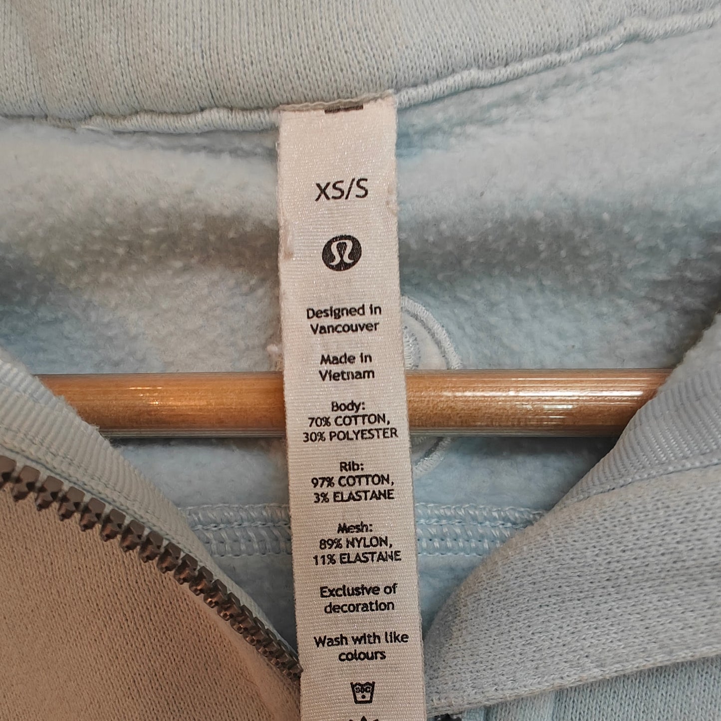 Light Blue 1/2 Zip Cropped Pullover Sweatshirt