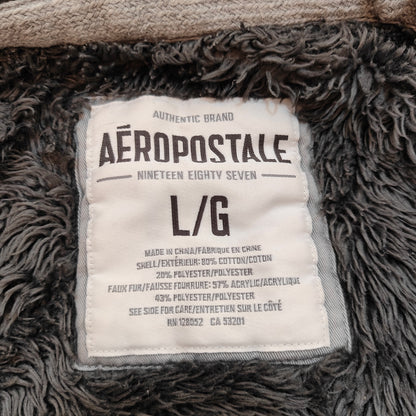 Gray Sherpa Lined Zip-Up Logo Hoodie