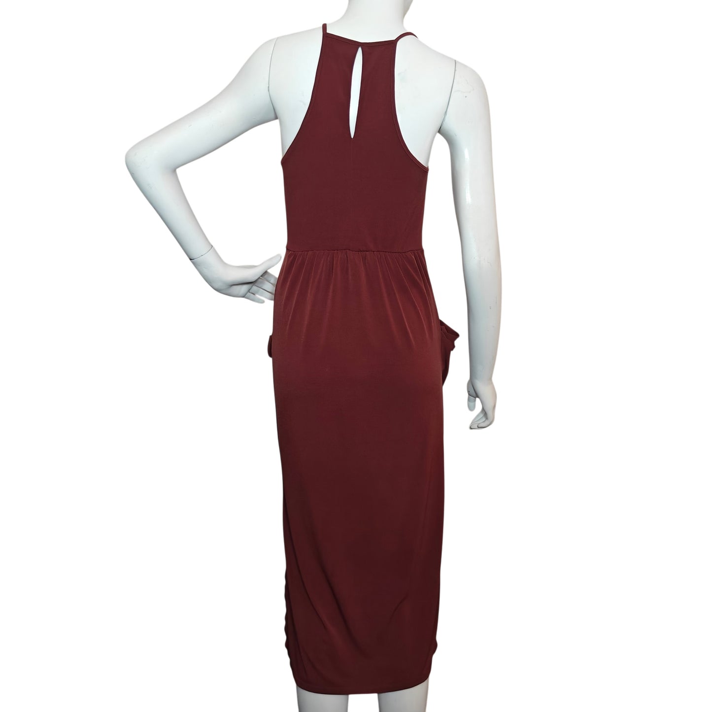 Burgundy Midi Cocktail Dress