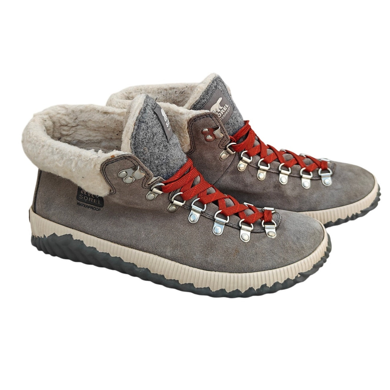 Gray Out ’N About Conquest Waterproof Suede Shearling Boots