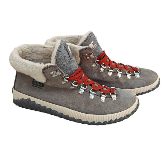 Gray Out ’N About Conquest Waterproof Suede Shearling Boots