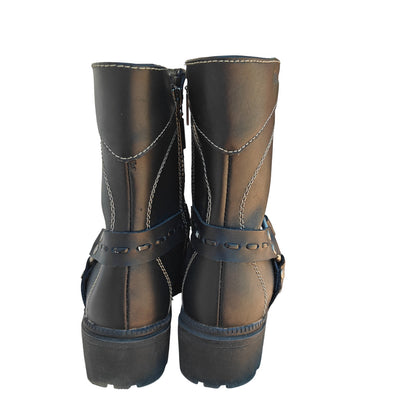 Black Leather Motorcycle Boots