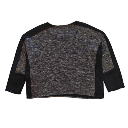 Gray and Navy Colorblock Knit Sweater
