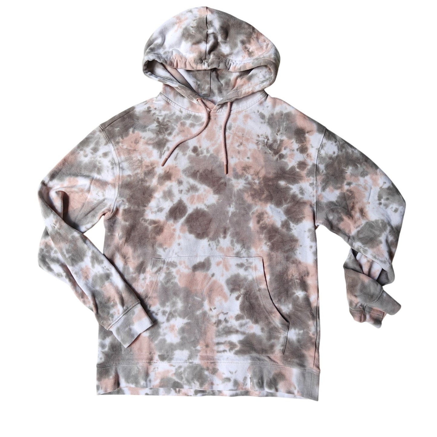 Gray and Pink Tie Dye Hoodie