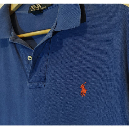 Royal Blue Polo Shirt With Orange Pony Logo