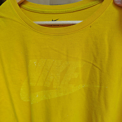 Yellow Long Sleeve T-Shirt With Minimalist Faded Logo