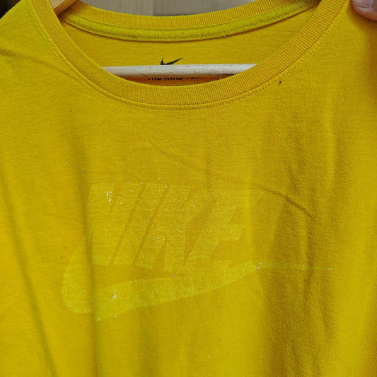 Yellow Long Sleeve T-Shirt With Minimalist Faded Logo