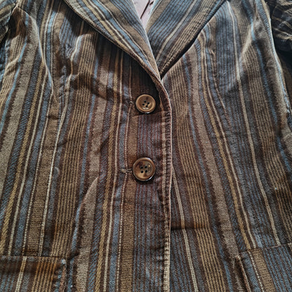 Vintage Brown Striped Velvet Blazer