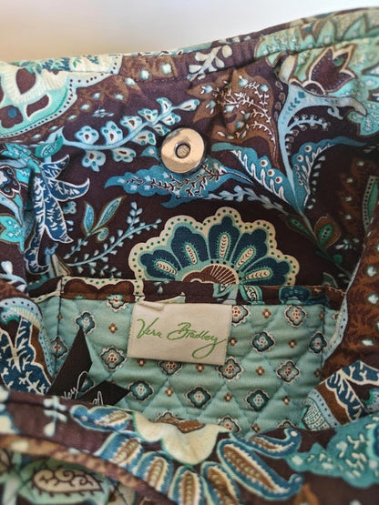 Quilted Bag in Brown and Aqua