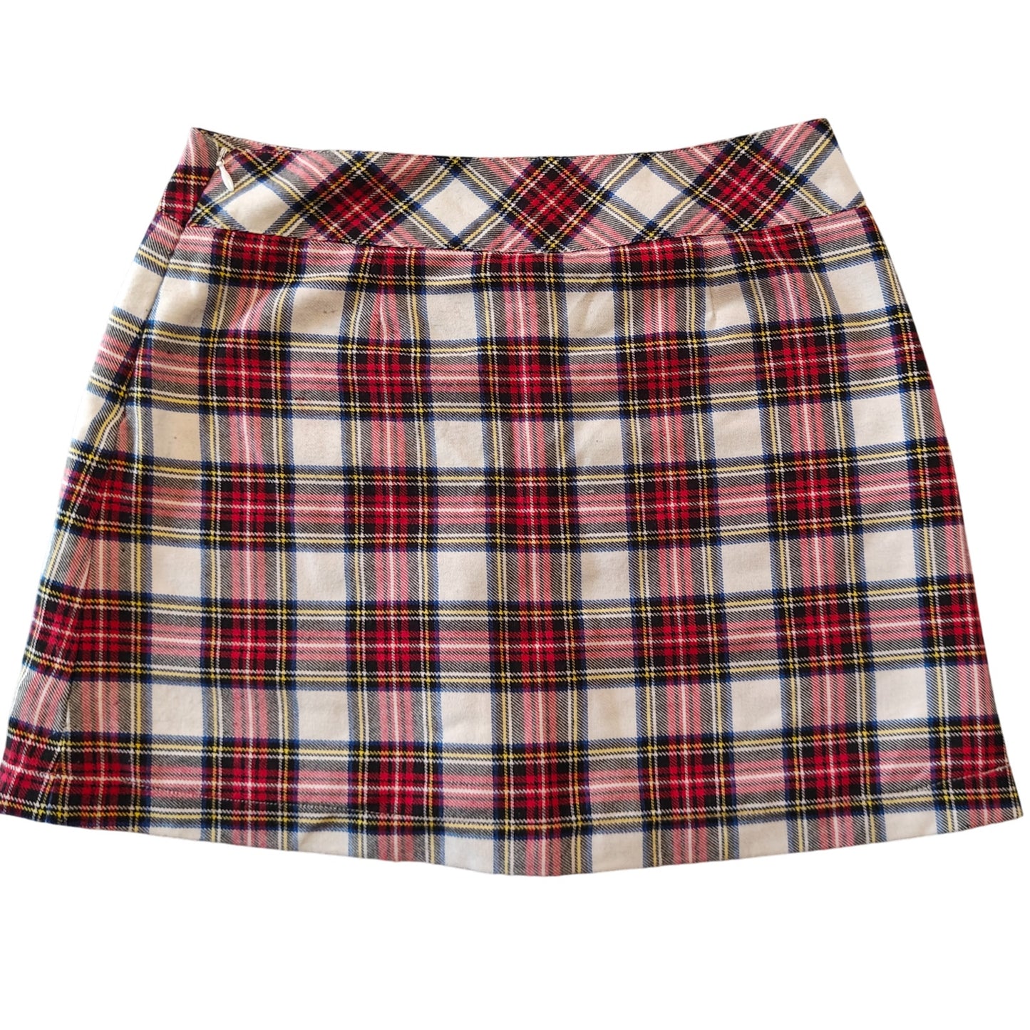 Plaid Studded Waist Mini Skort