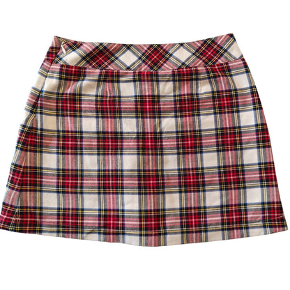 Plaid Studded Waist Mini Skort