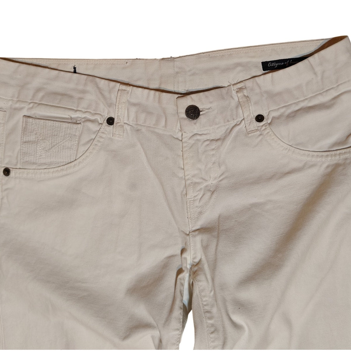 White Straight Leg High Rise Jeans