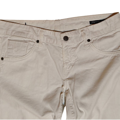 White Straight Leg High Rise Jeans