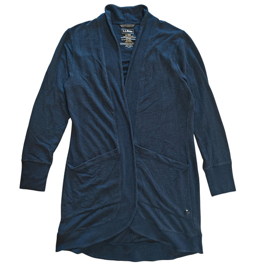 Navy Open Front Cardigan Sweater