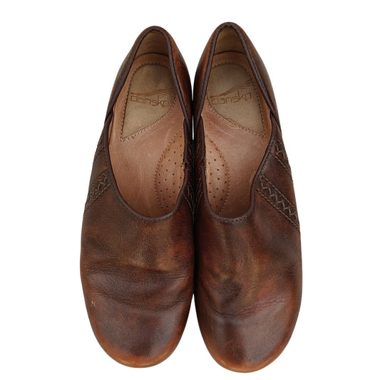 Brown Leather Clogs