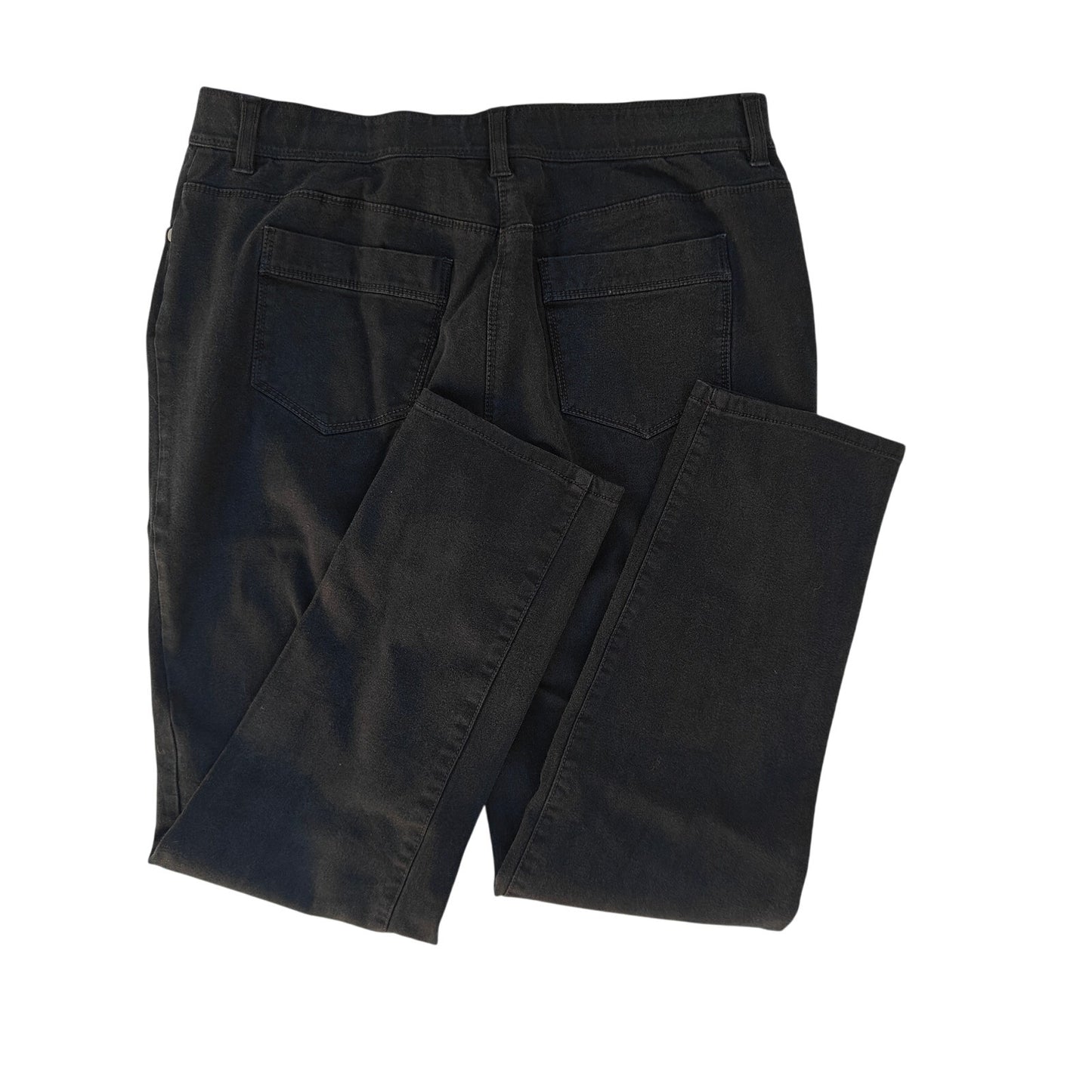 Black Straight Leg Mid Rise Jeans
