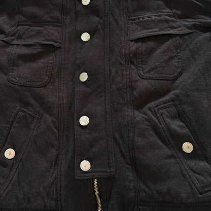 Black Sherpa-Lined Hooded Jacket