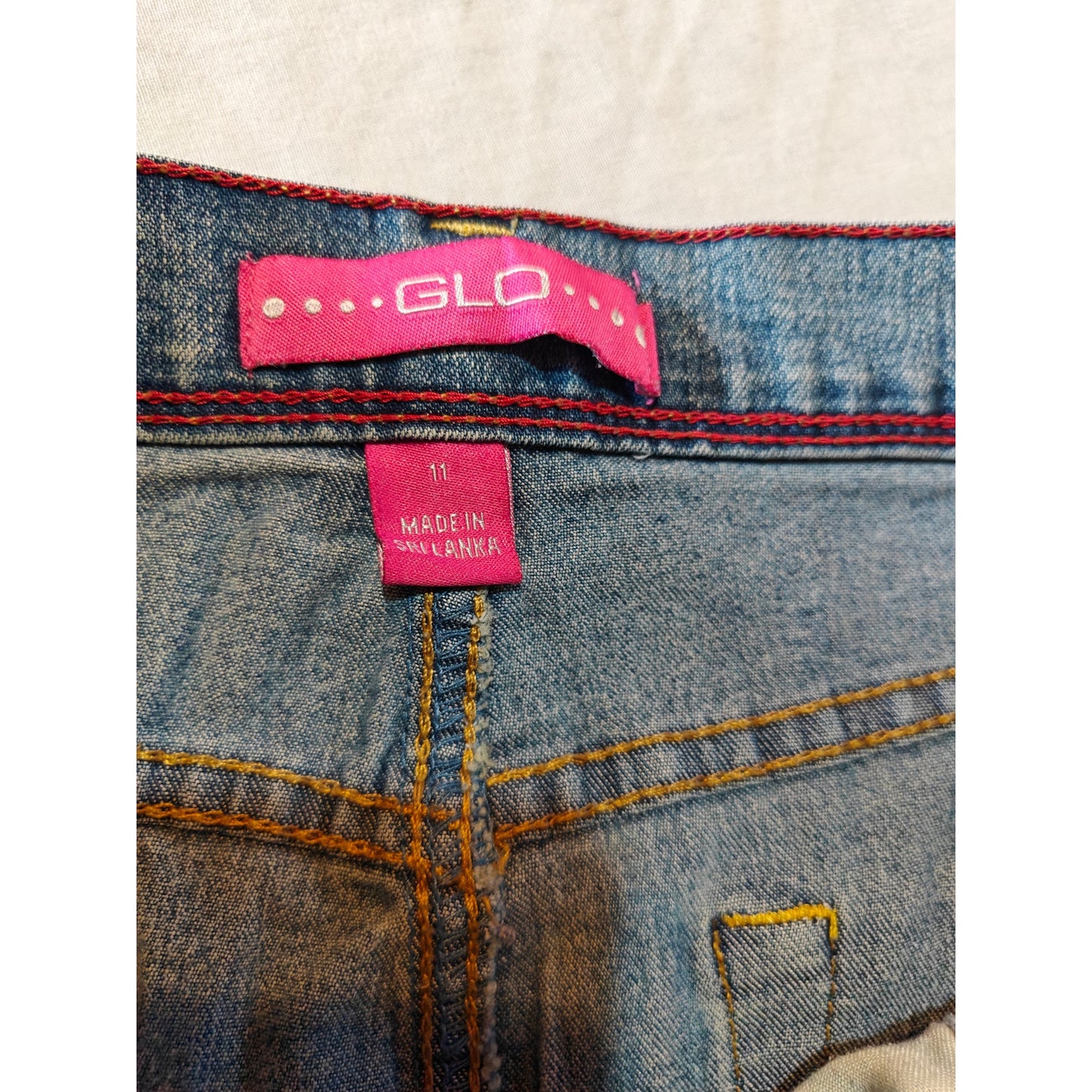 Denim Mini Skirt With Studded Back Pockets