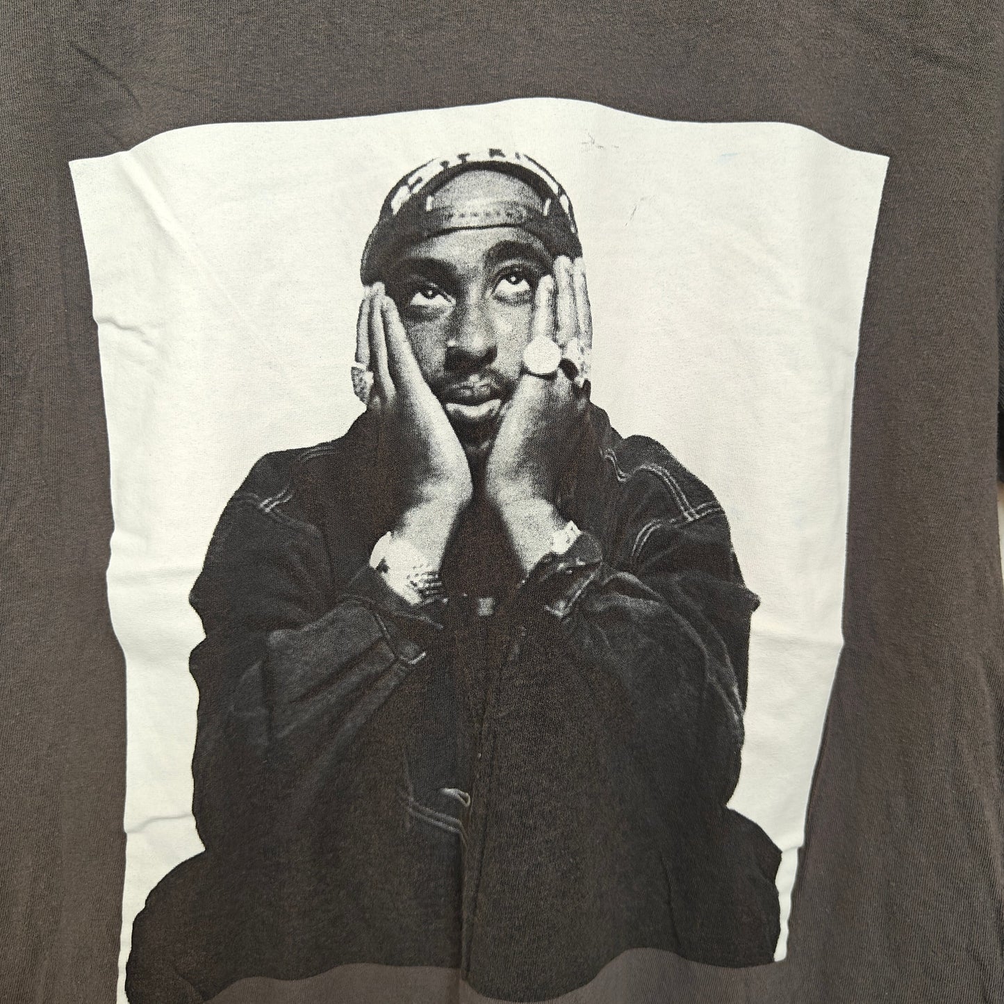 Tupac Shakur Portrait Gray Graphic Tee