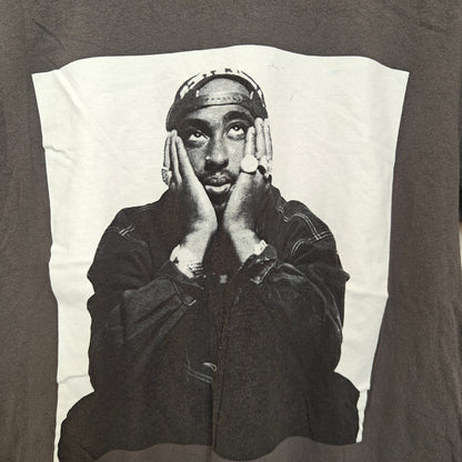 Tupac Shakur Portrait Gray Graphic Tee