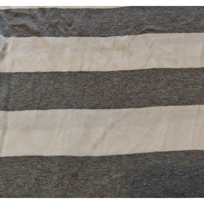 Gray and Cream Stripe Long Sleeve Knit Top