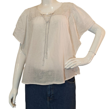 White Boho Peasant Top