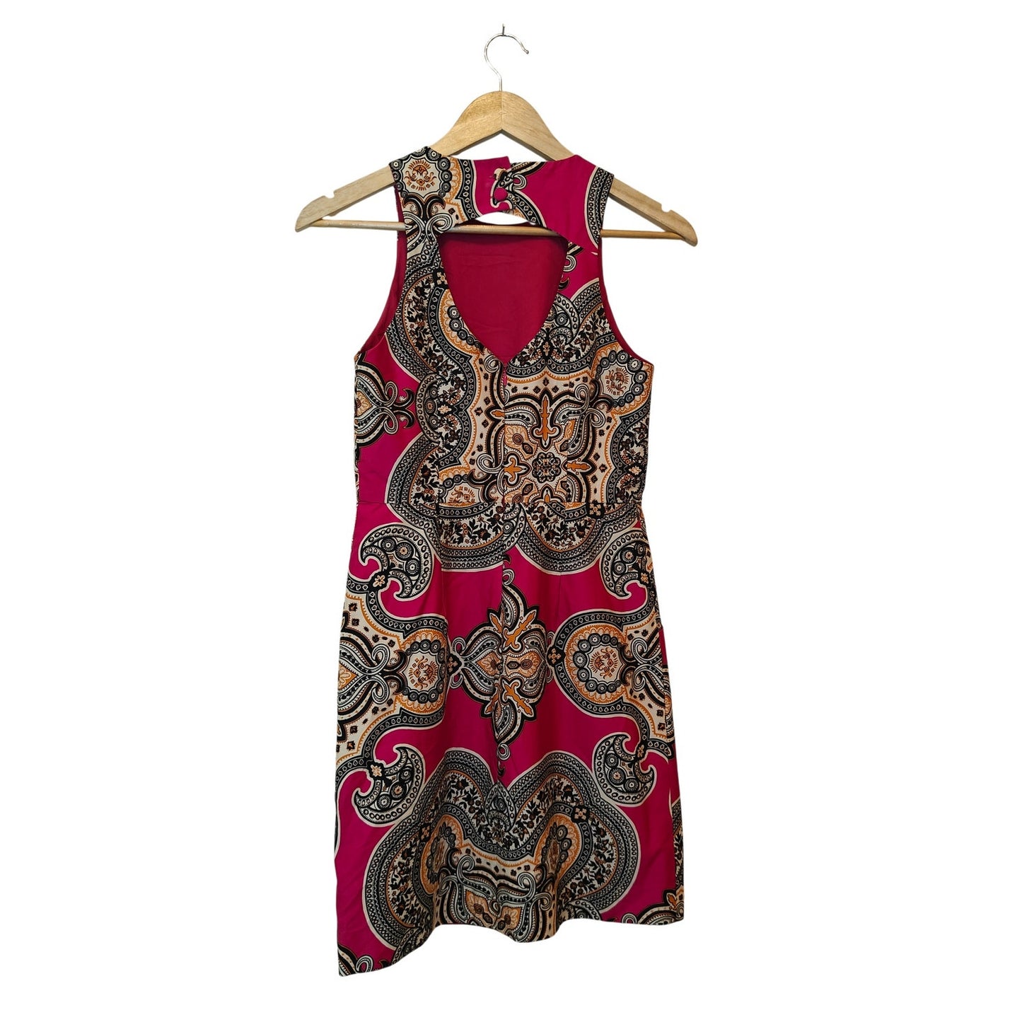 Pink Paisley Open Back Dress