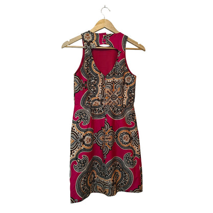 Pink Paisley Open Back Dress