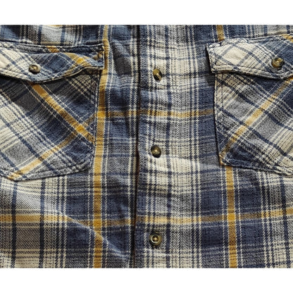 Workwear Blue and Yellow Plaid Flannel Shirt