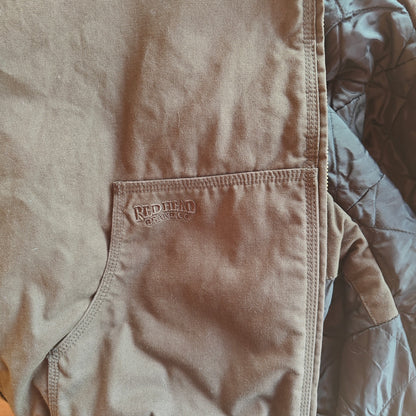 Brown Hooded and Quilted Workwear Jacket
