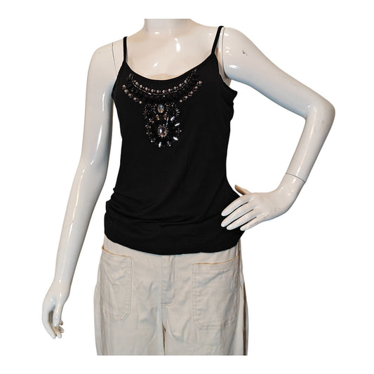 Black Embellished Tank Top